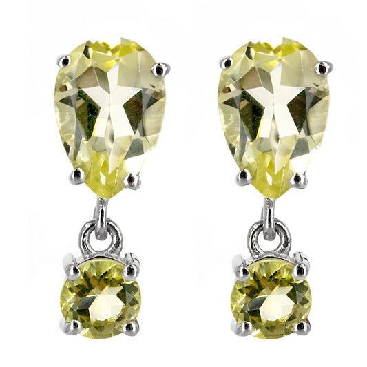 Pendientes Esplendor en plata de ley 925 y Topacio limón