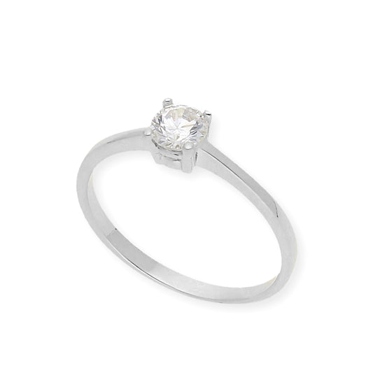 Solitario de Compromiso con Diamantes Certificado y Oro 18K