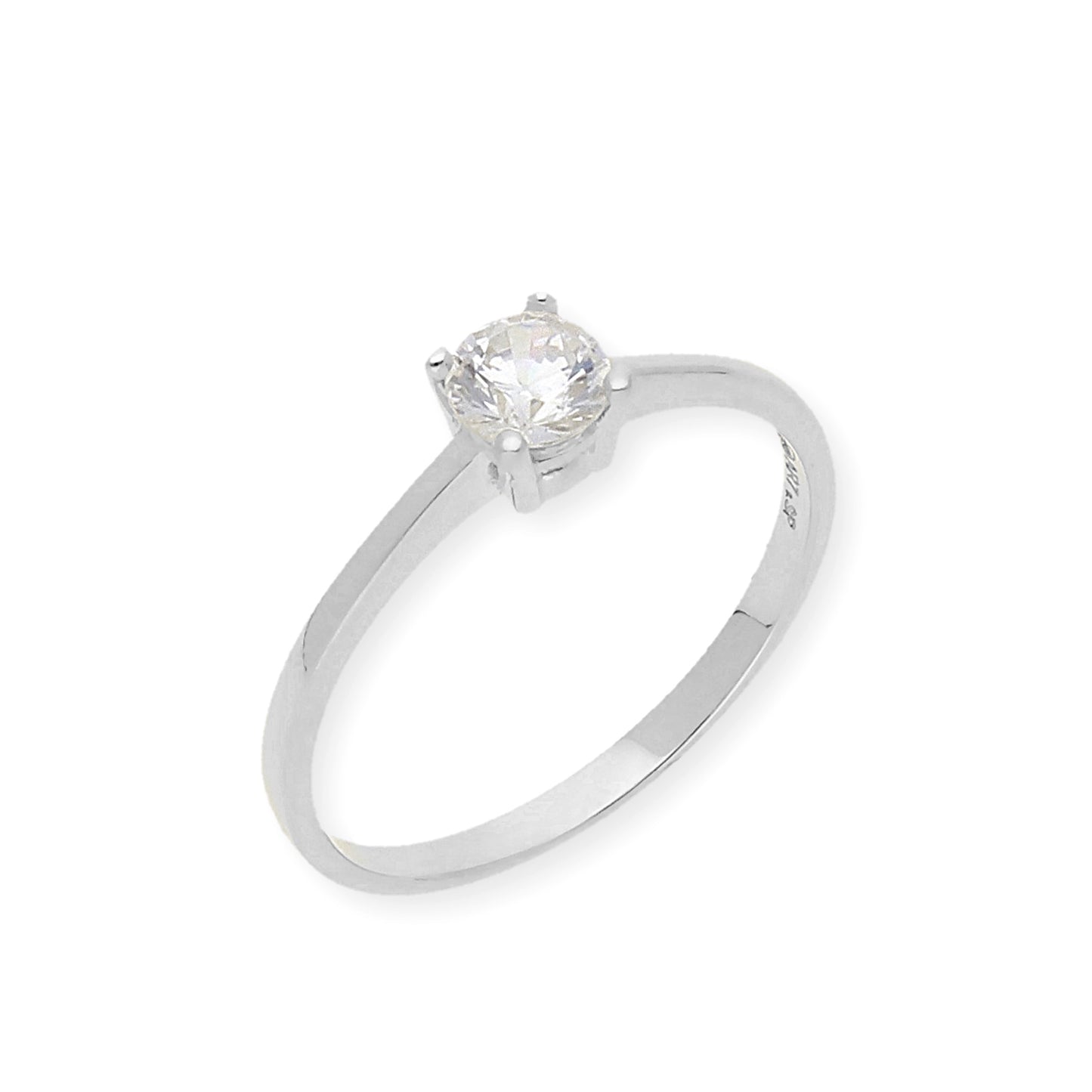 Solitario de Compromiso con Diamantes Certificado y Oro 18K