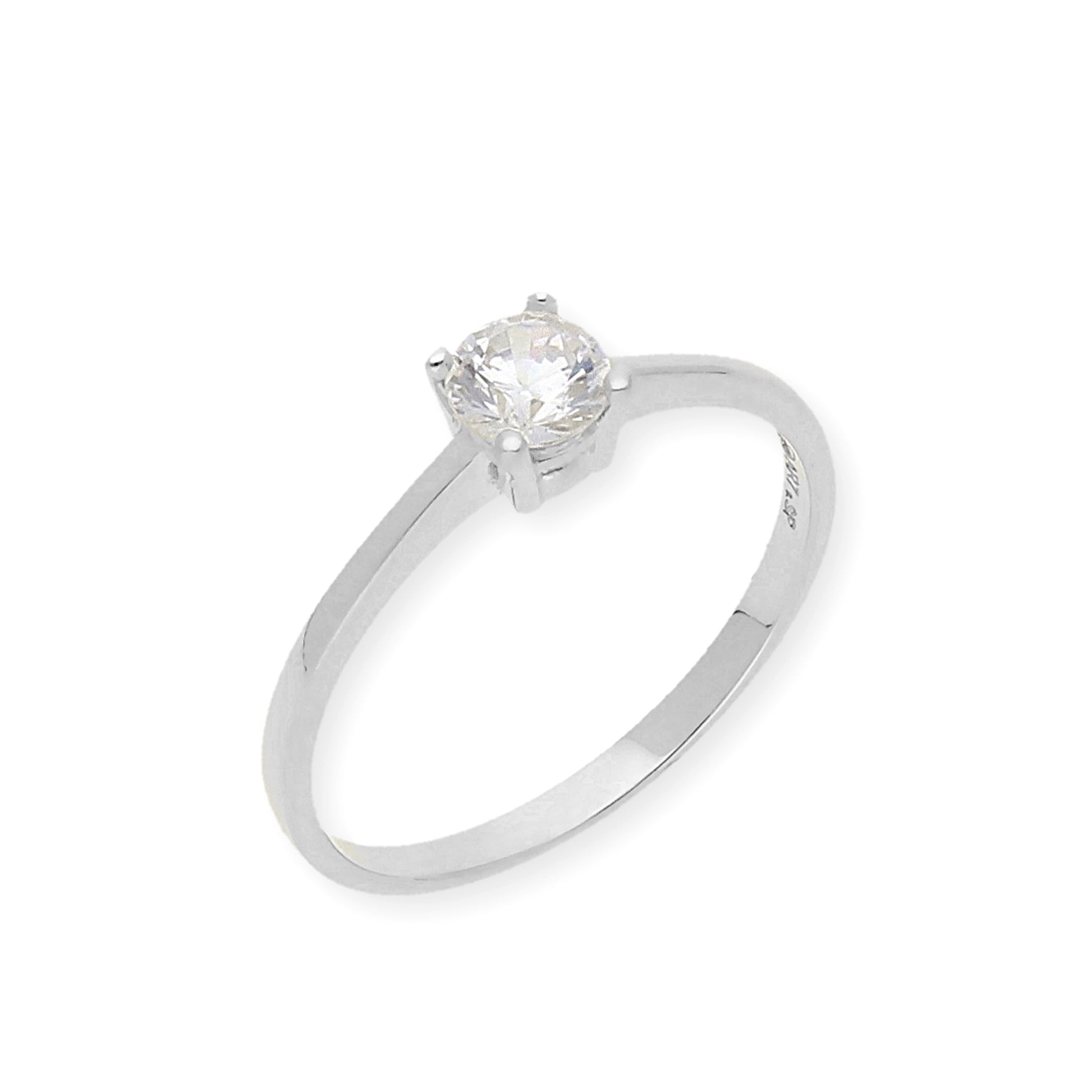 Solitario de Compromiso con Diamantes Certificado y Oro 18K