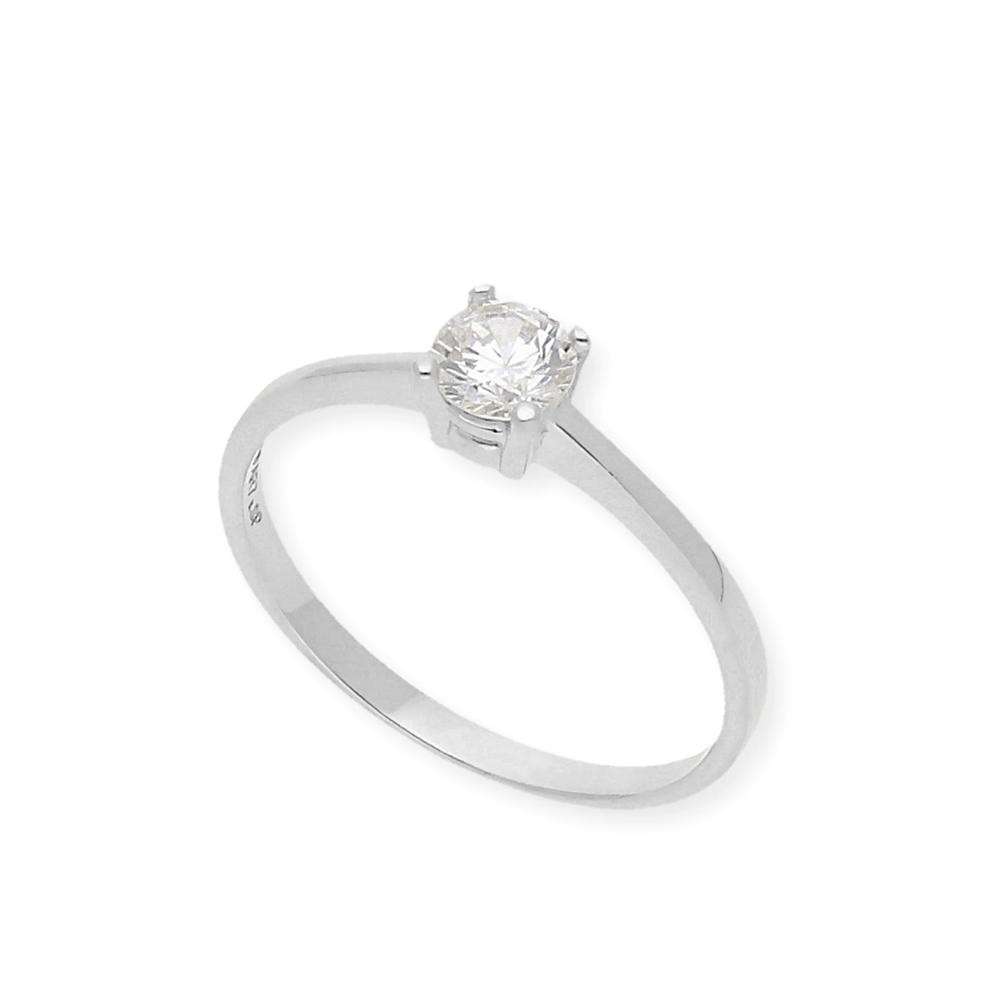 Solitario de Compromiso con Diamantes Certificado y Oro 18K