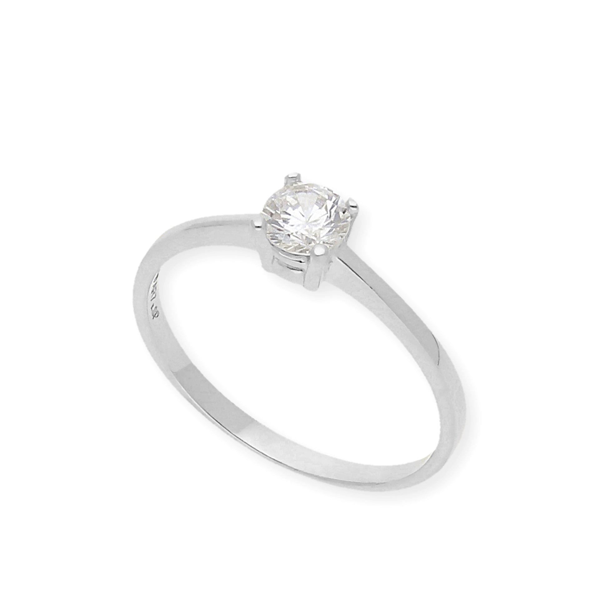 Solitario de Compromiso con Diamantes Certificado y Oro 18K