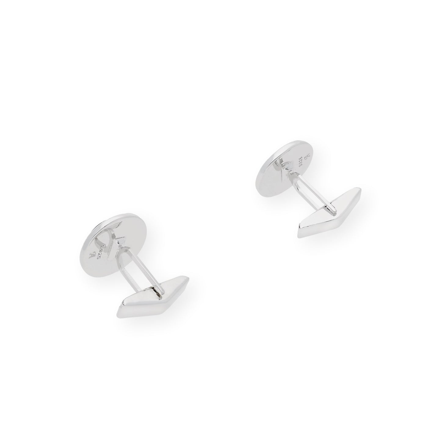 Gemelos de Plata con Ónix Diseño Redondo