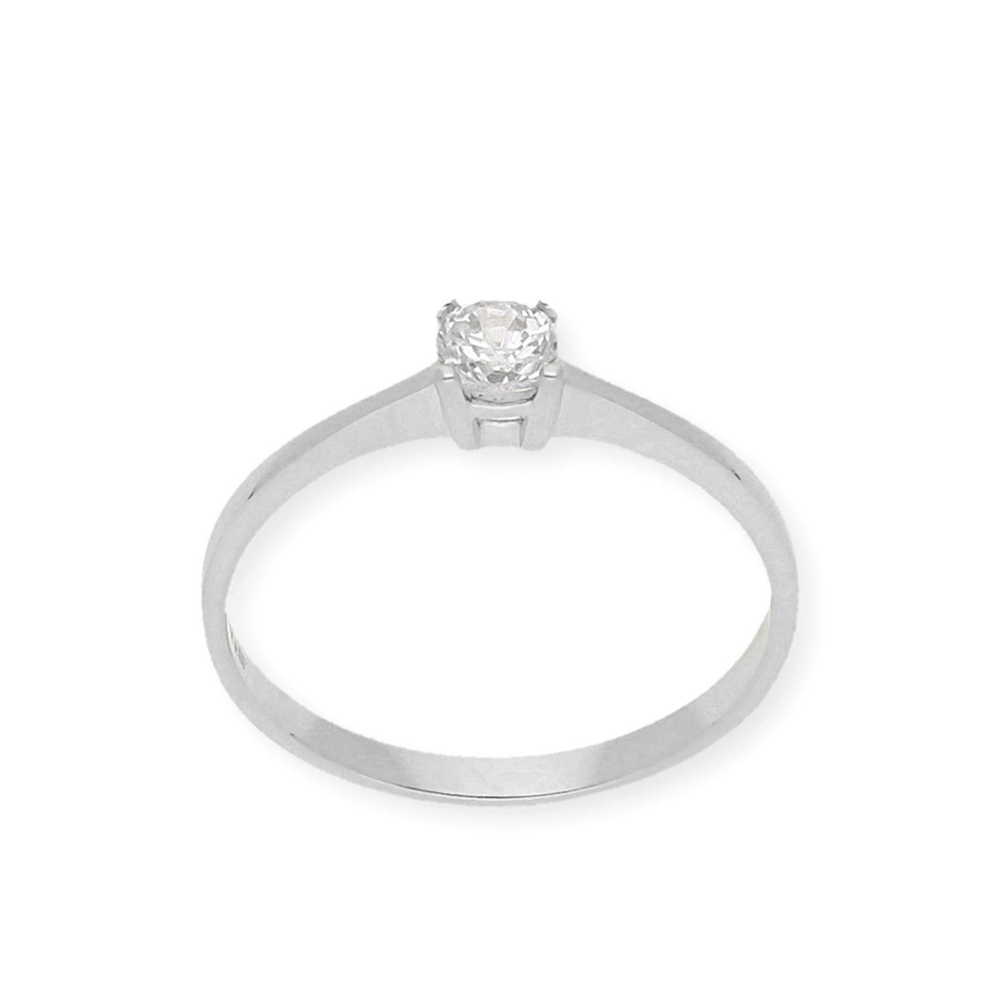 Solitario de Compromiso con Diamantes Certificado y Oro 18K