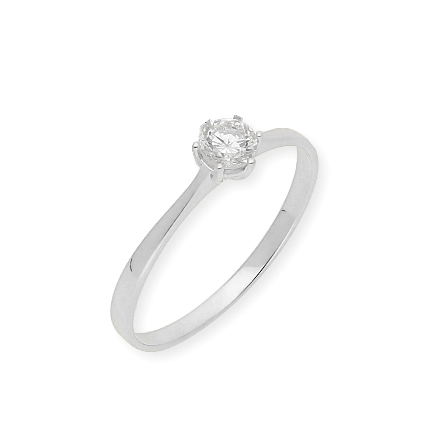 Solitario de Compromiso con Diamantes Certificado y Oro 18K