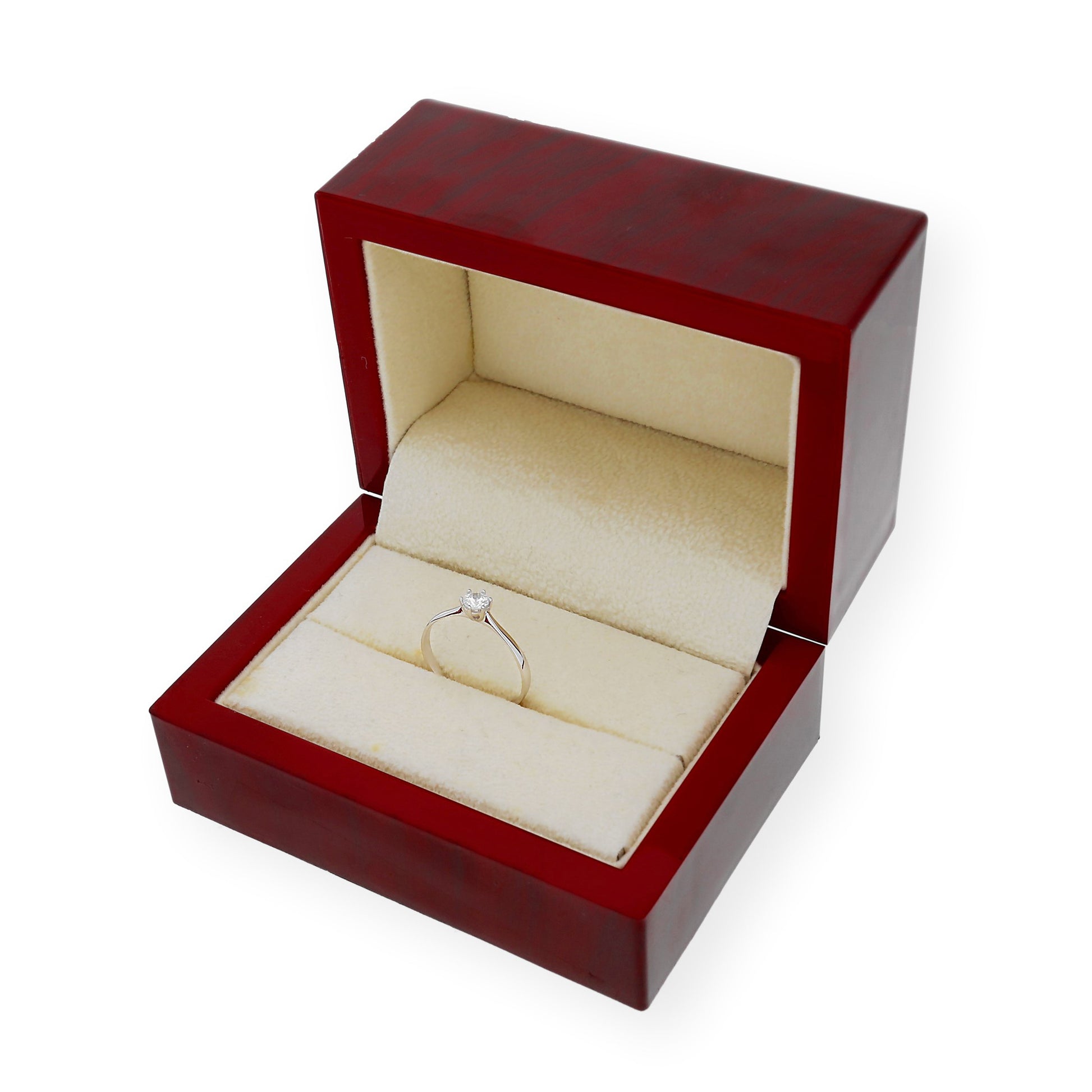 Solitario de Compromiso con Diamantes Certificado y Oro 18K