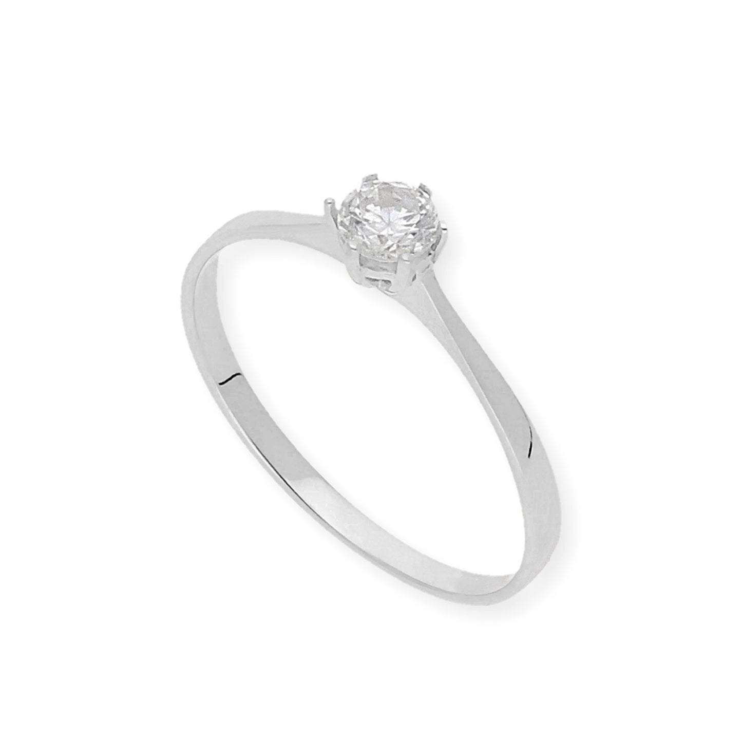 Solitario de Compromiso con Diamantes Certificado y Oro 18K