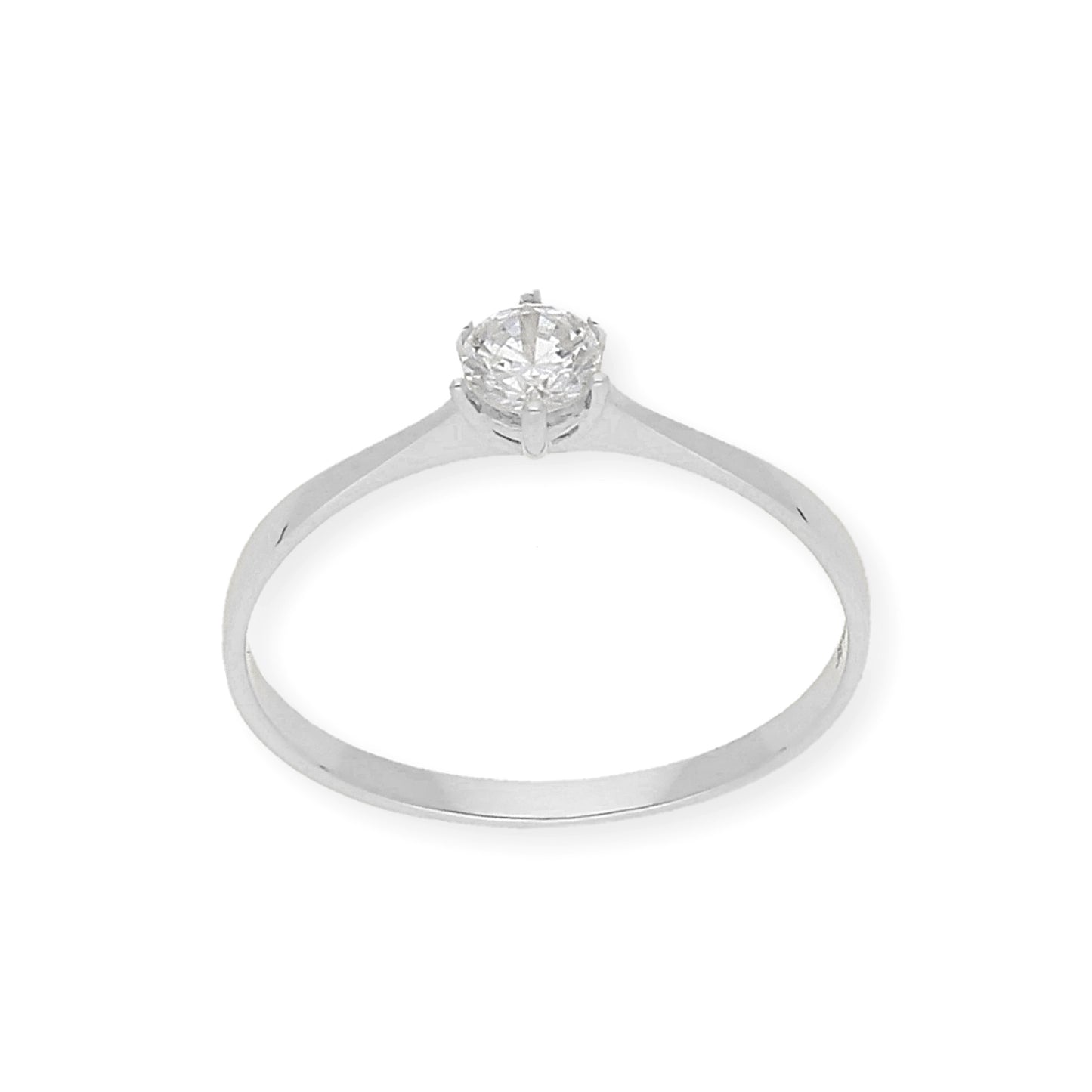 Solitario de Compromiso con Diamantes Certificado y Oro 18K