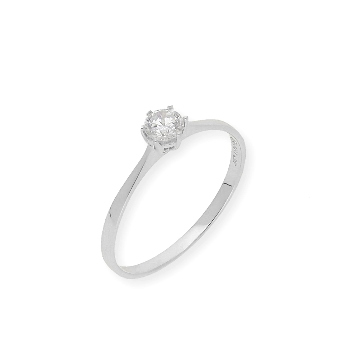 Solitario de Compromiso con Diamantes Certificado y Oro 18K