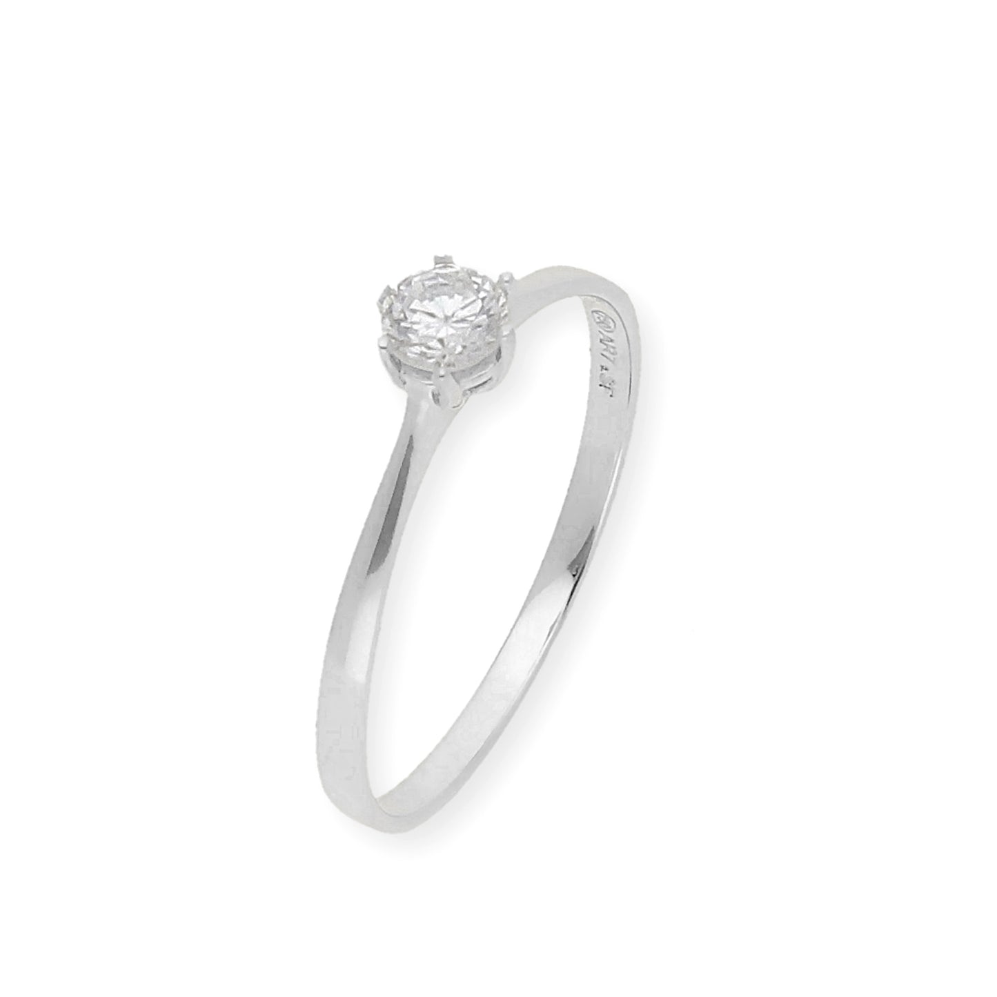 Solitario de Compromiso con Diamantes Certificado y Oro 18K