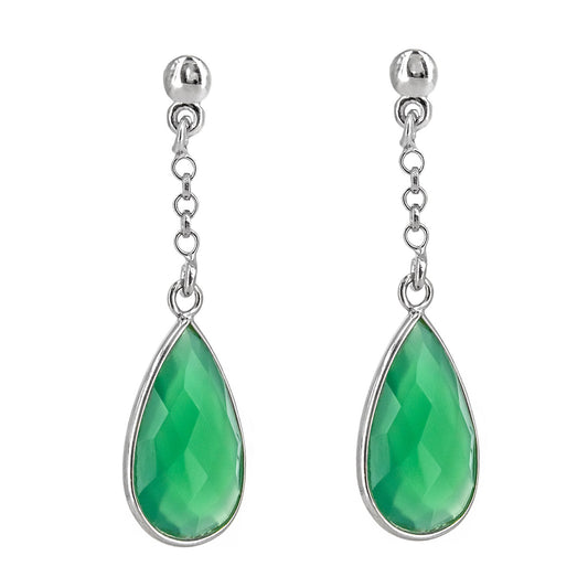 Pendientes Esplendor en plata de ley 925 con Gemas Verde