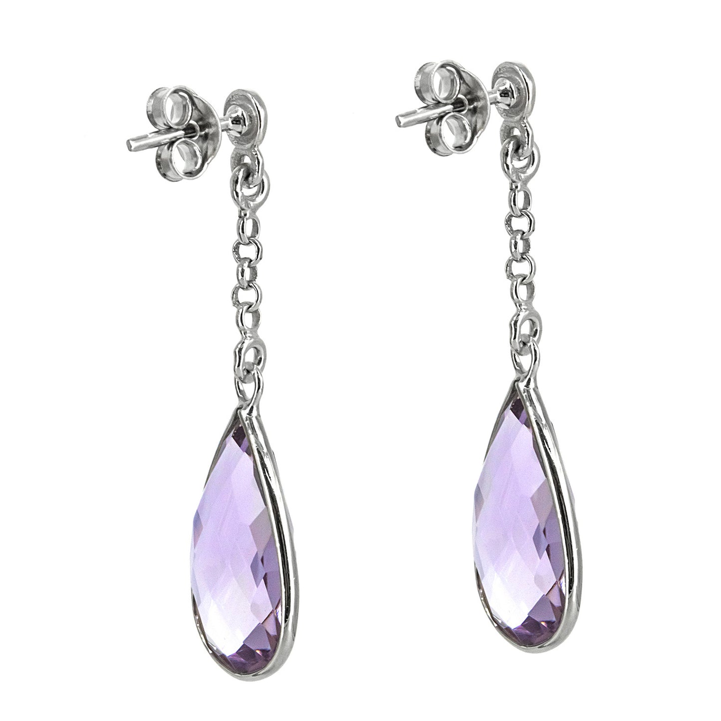 Pendientes Esplendor en plata de ley 925 con Amatistas