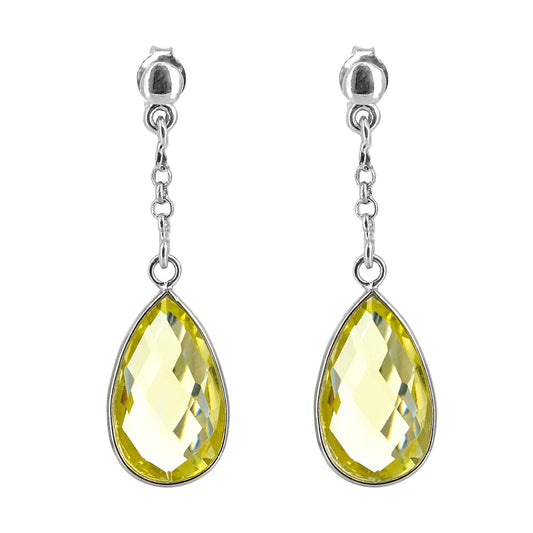 Pendientes Esplendor en plata de ley 925 con Topacios Limón