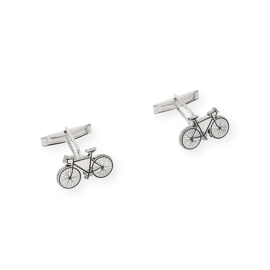 Gemelos de Plata de Ley 925 Diseño Bicicleta
