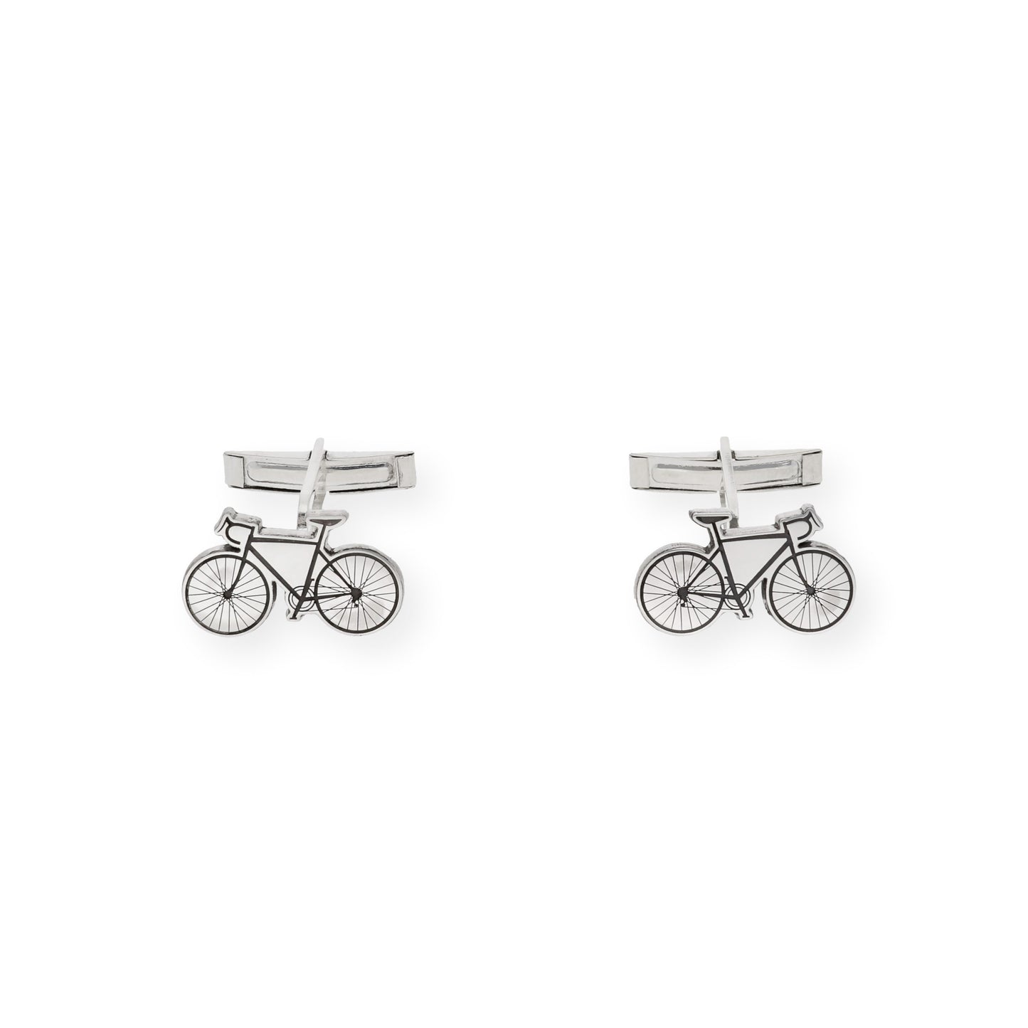 Gemelos de Plata de Ley 925 Diseño Bicicleta