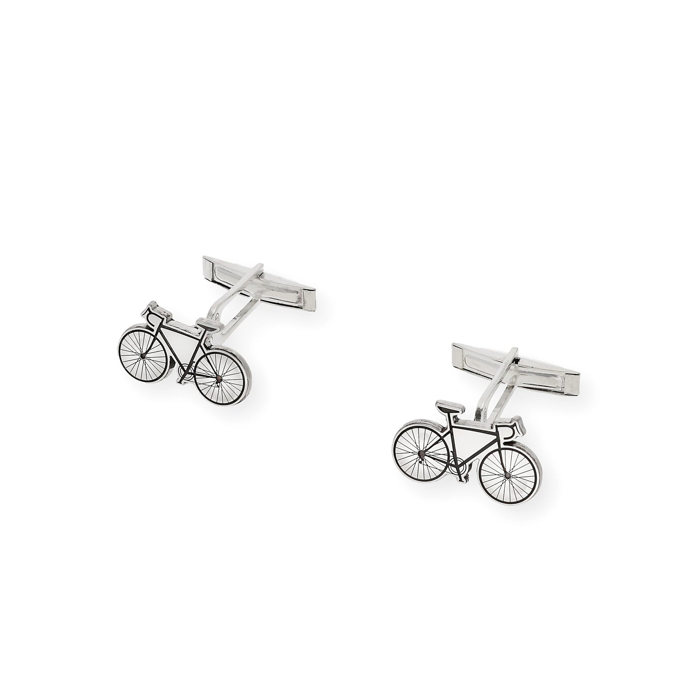 Gemelos de Plata de Ley 925 Diseño Bicicleta
