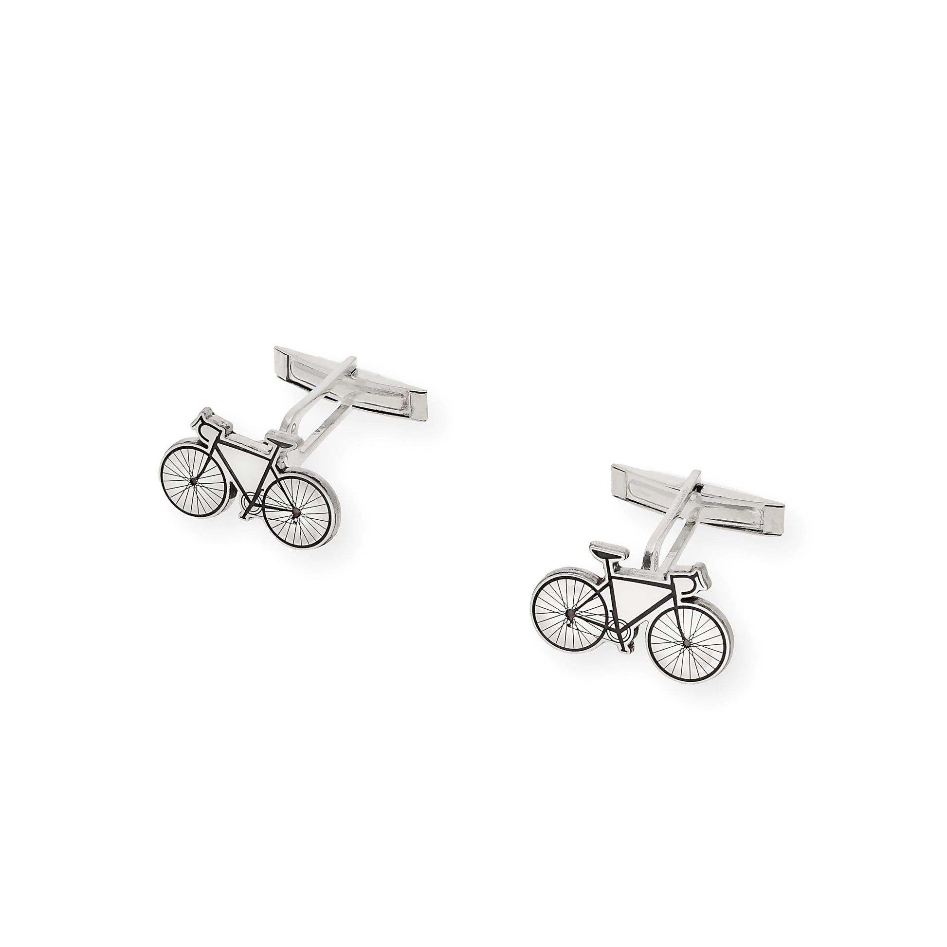Gemelos de Plata de Ley 925 Diseño Bicicleta