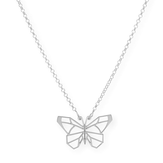 Collar con Colgante Origami Mariposa en Plata de Ley 925