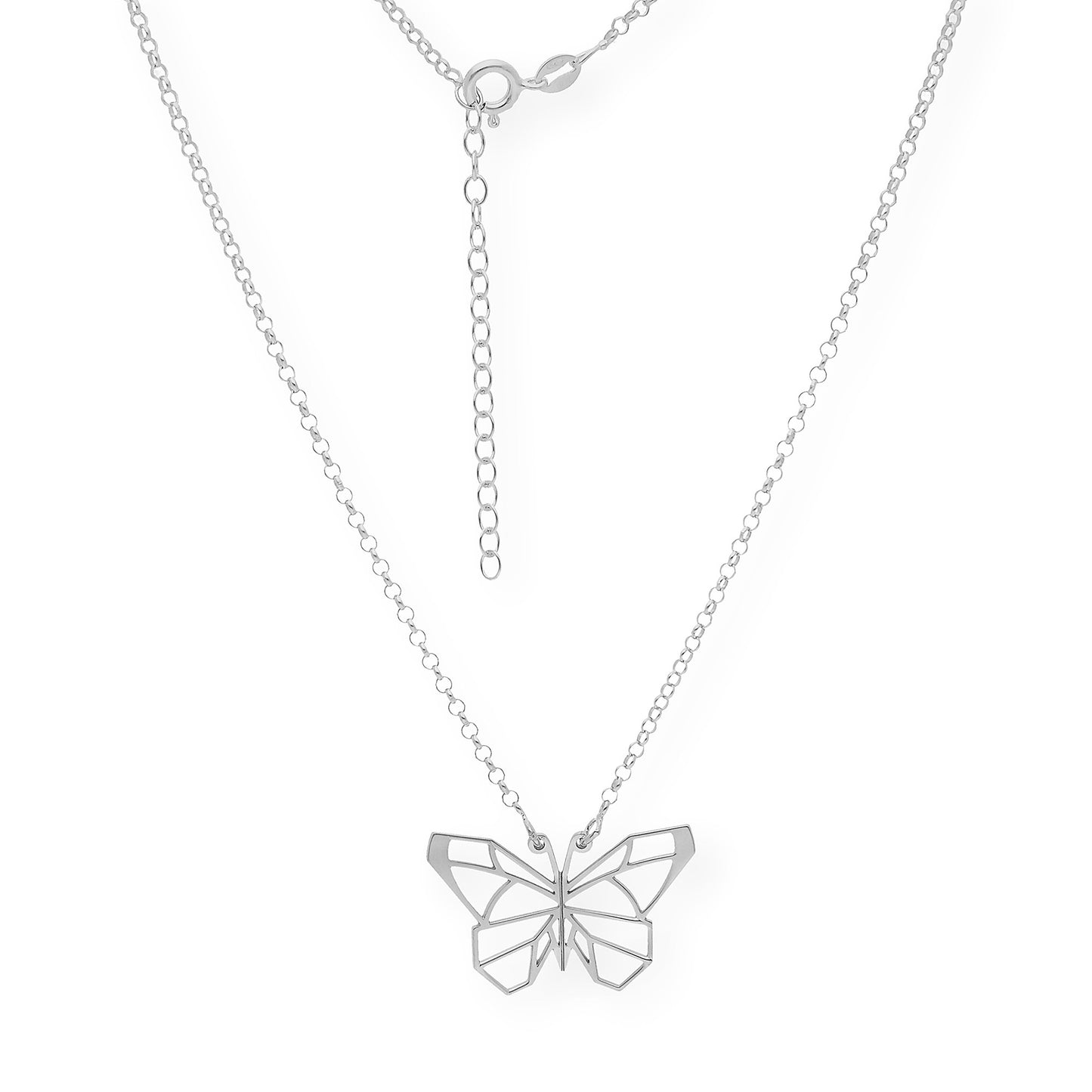 Collar con Colgante Origami Mariposa en Plata de Ley 925