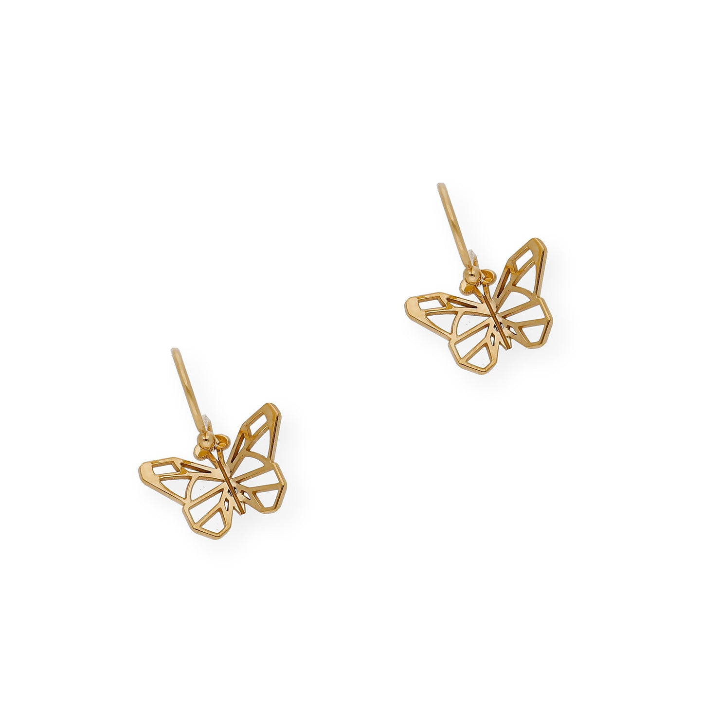 Pendientes Origami Mariposa en Plata de Ley 925 con Baño de Oro 18k