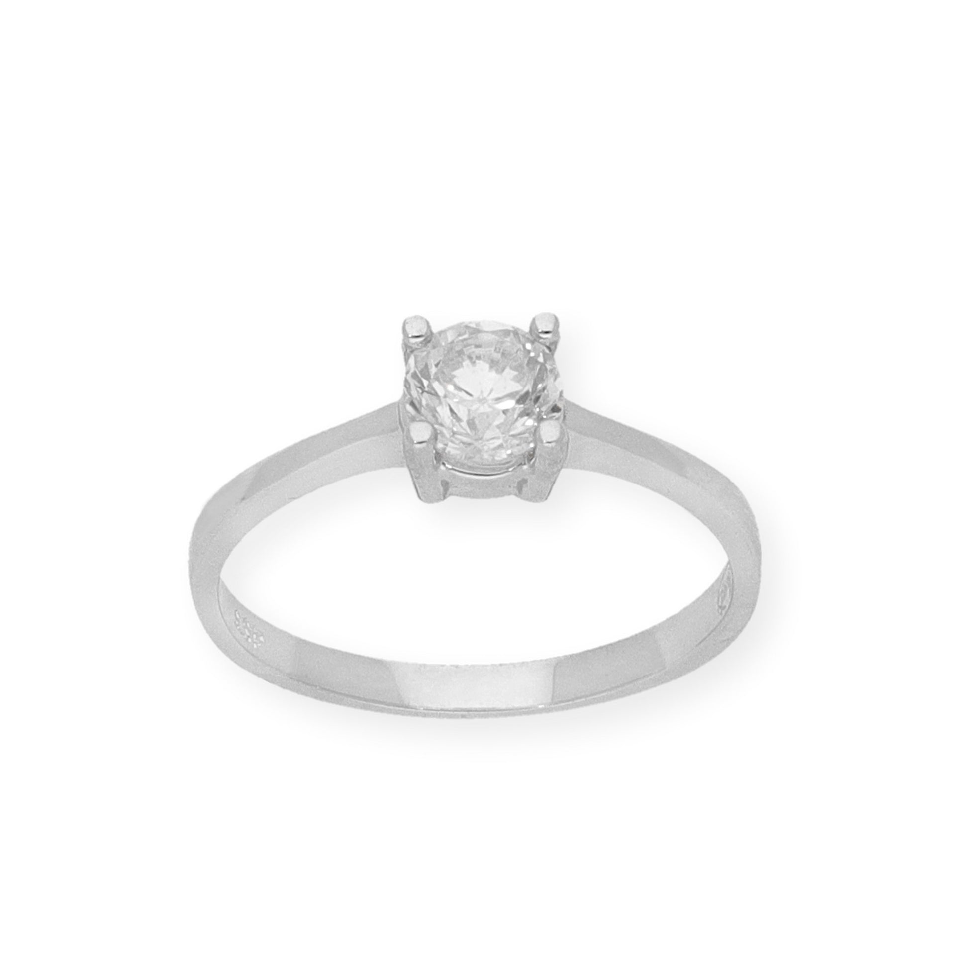 Solitario de Compromiso con Diamantes Certificado y Oro 18K