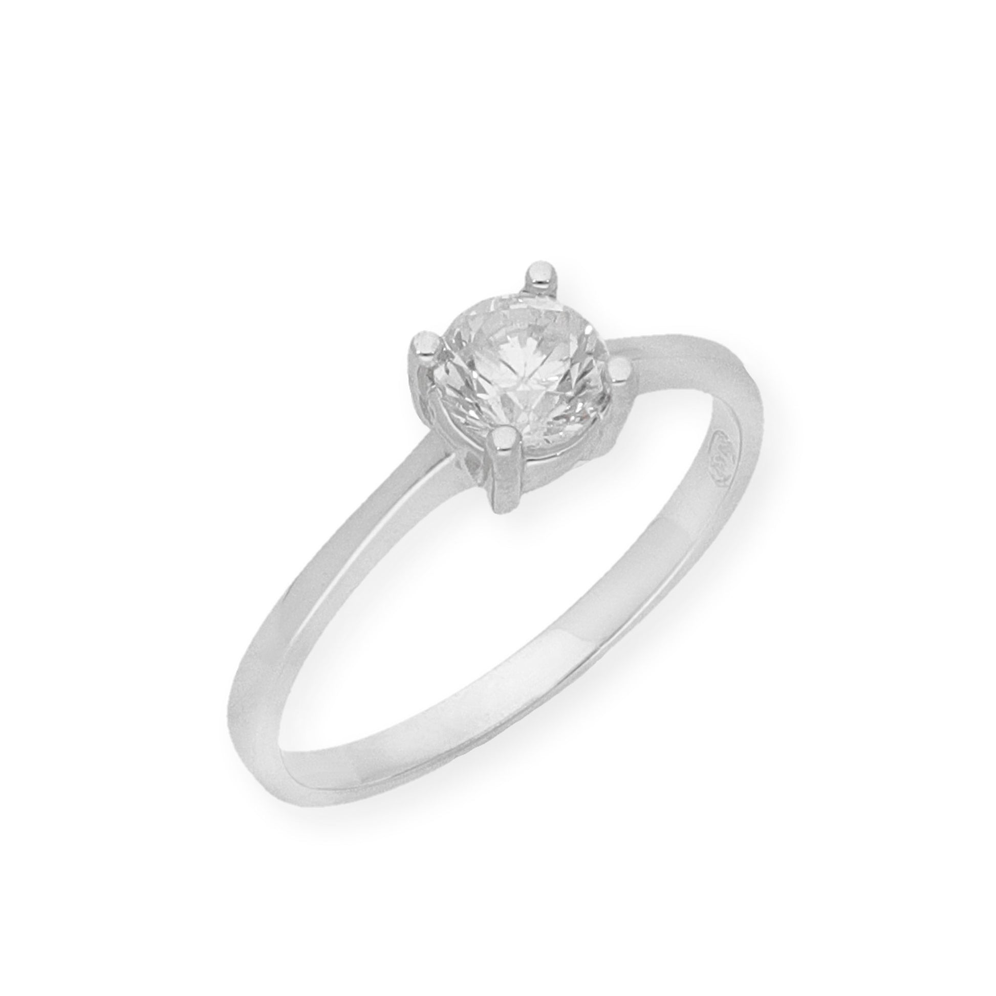 Solitario de Compromiso con Diamantes Certificado y Oro 18K