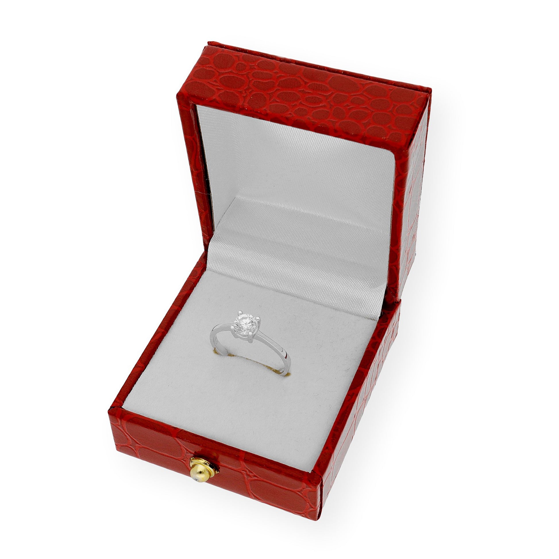 Solitario de Compromiso con Diamantes Certificado y Oro 18K