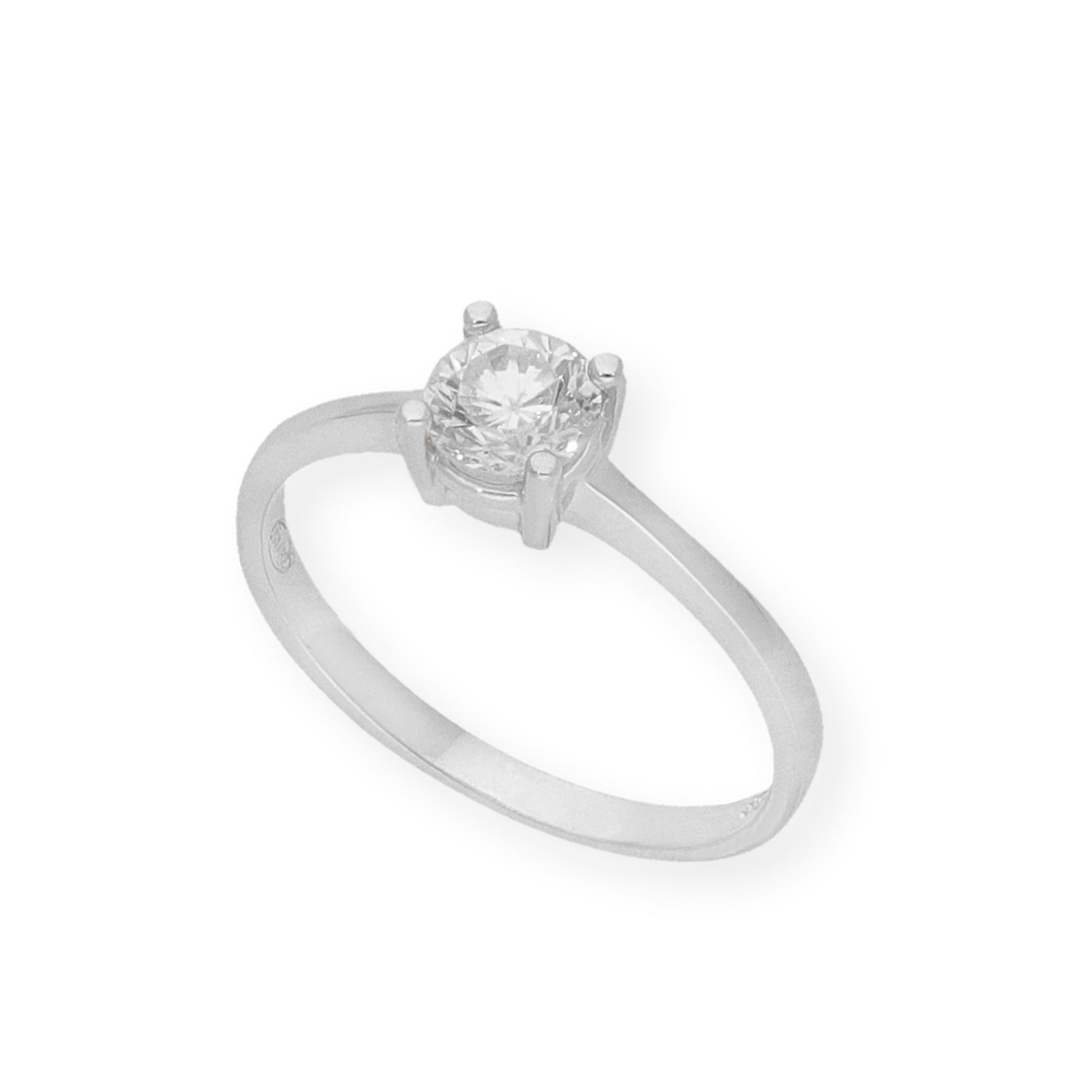 Solitario de Compromiso con Diamantes Certificado y Oro 18K