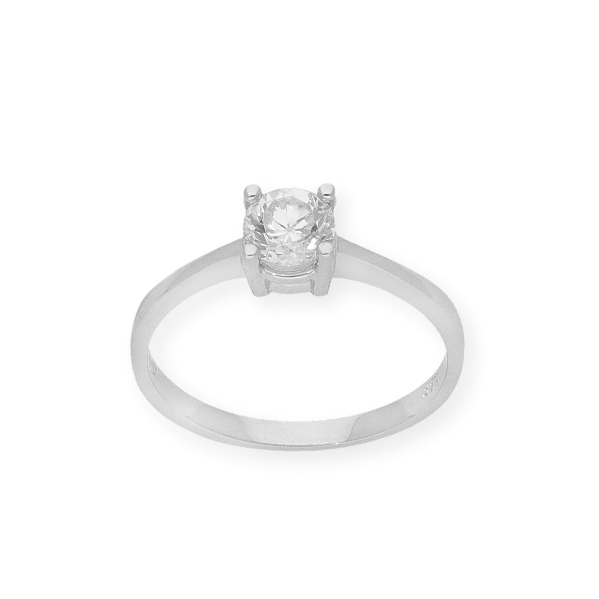 Solitario de Compromiso con Diamantes Certificado y Oro 18K
