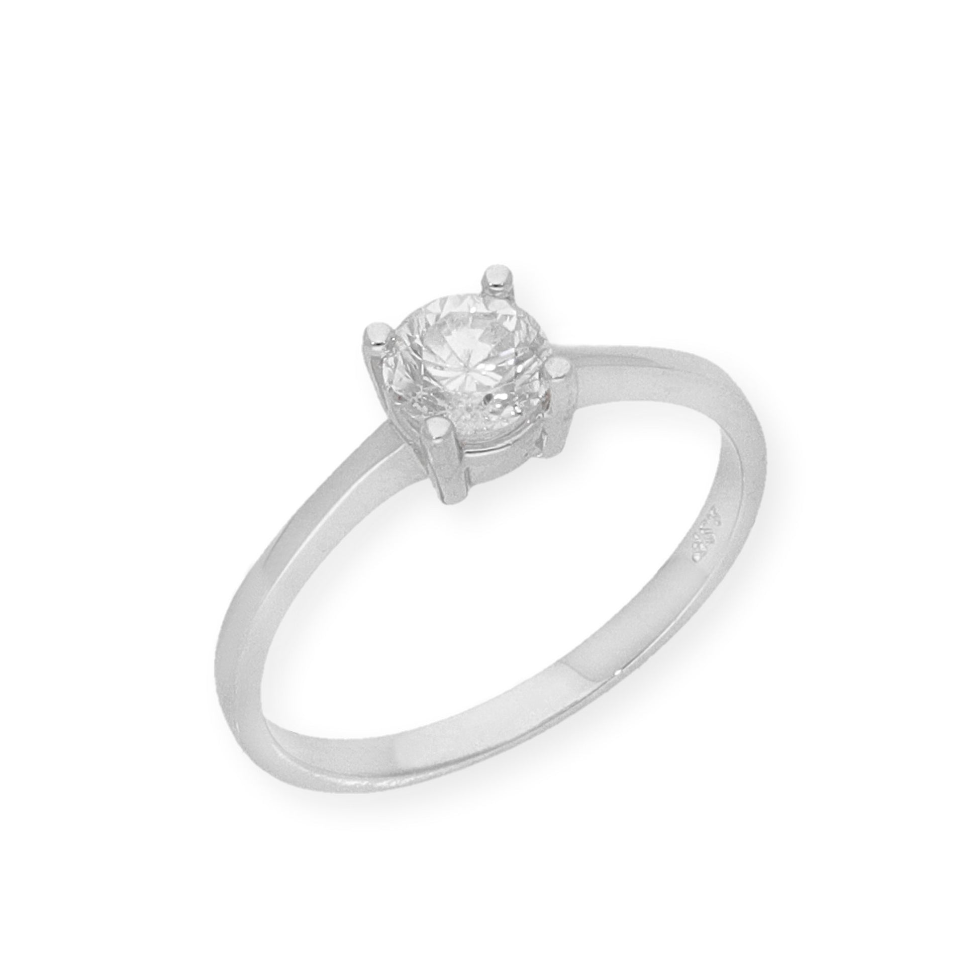 Solitario de Compromiso con Diamantes Certificado y Oro 18K