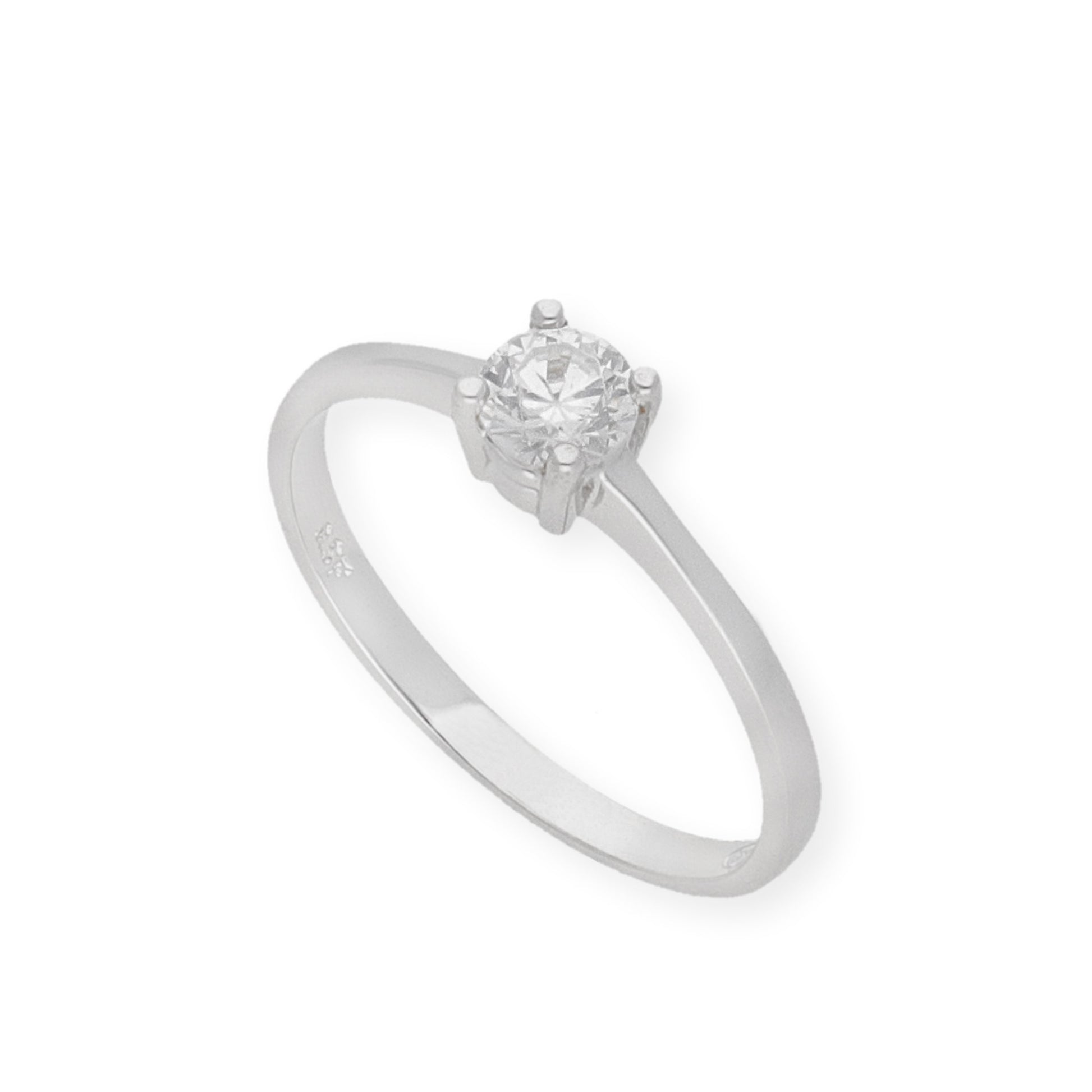 Solitario de Compromiso con Diamantes Certificado y Oro 18K