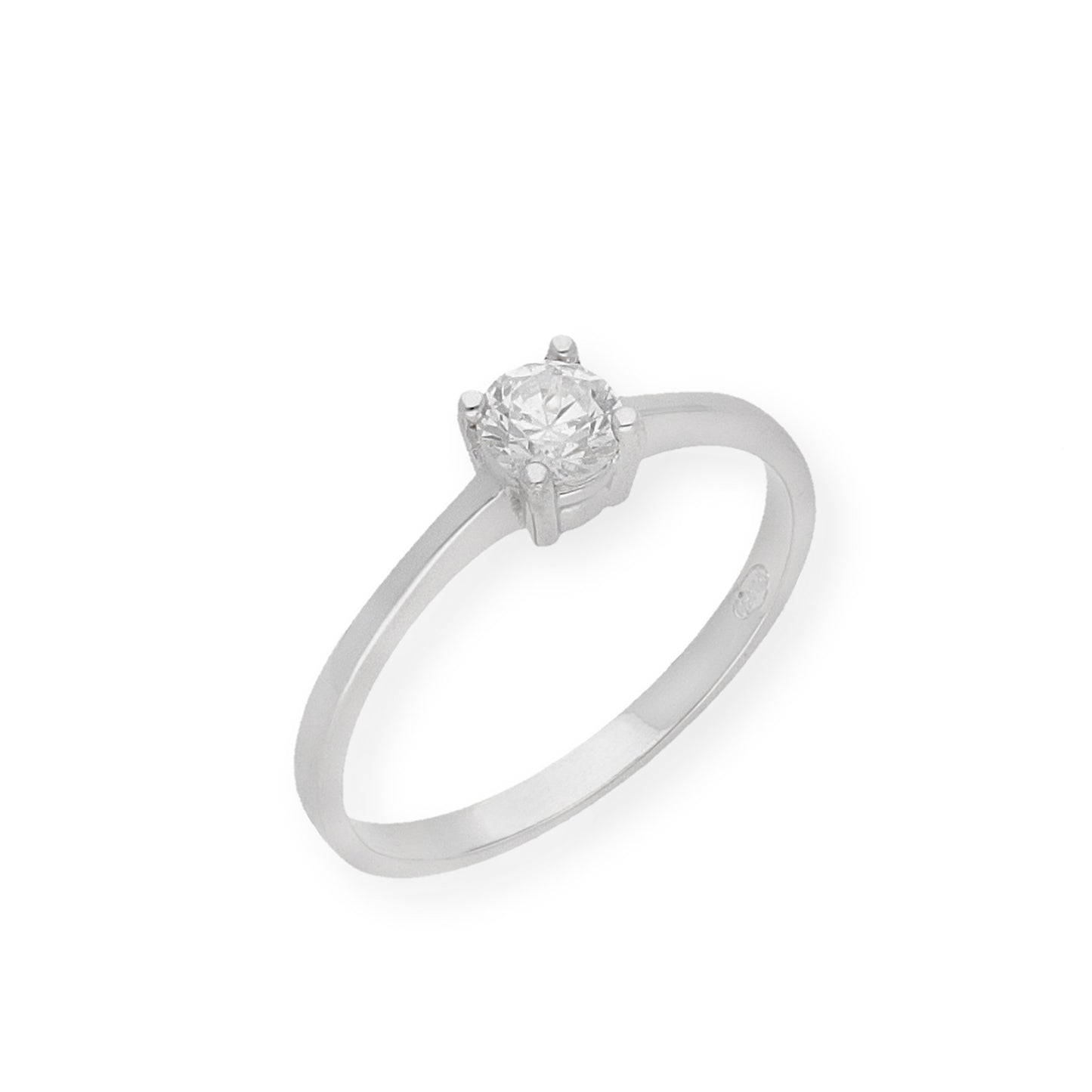 Solitario de Compromiso con Diamantes Certificado y Oro 18K