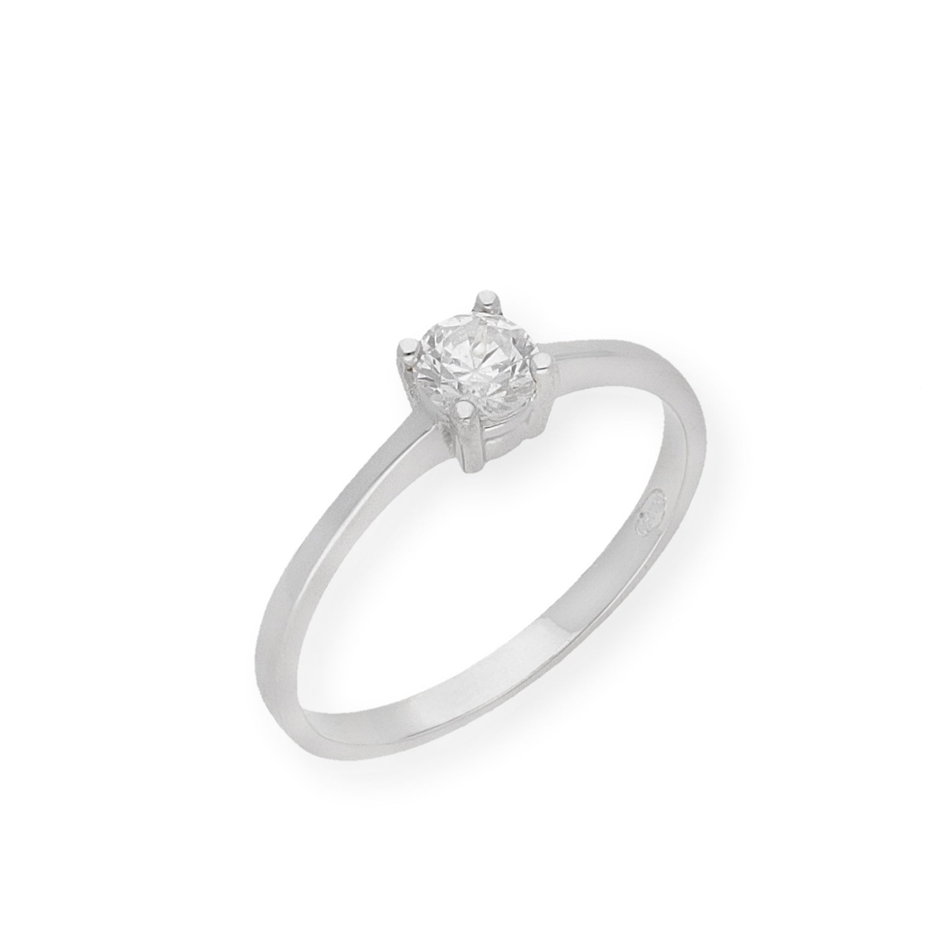 Solitario de Compromiso con Diamantes Certificado y Oro 18K