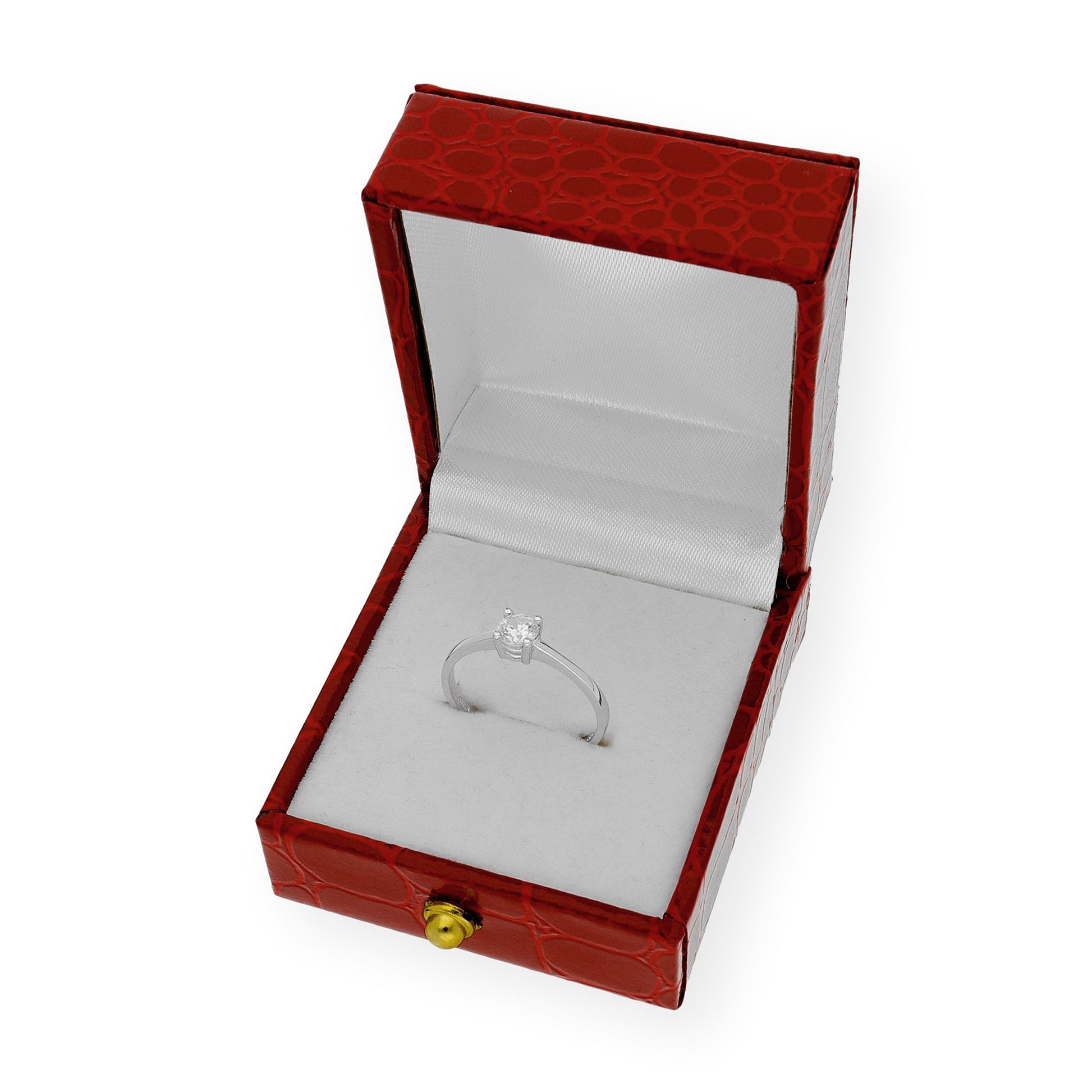 Solitario de Compromiso con Diamantes Certificado y Oro 18K