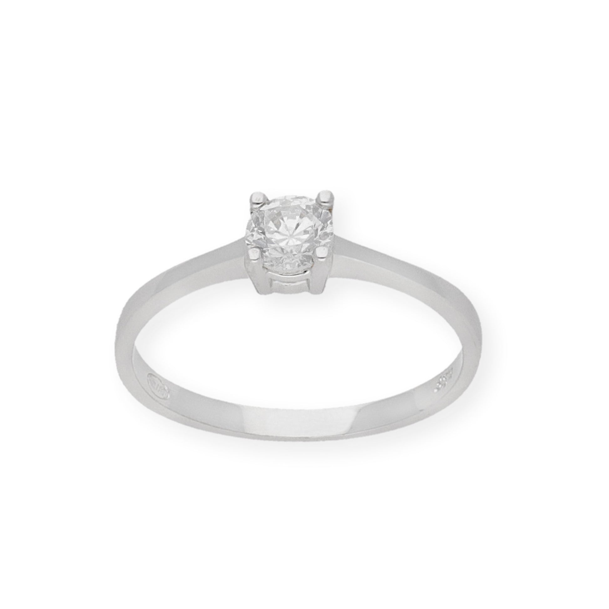 Solitario de Compromiso con Diamantes Certificado y Oro 18K