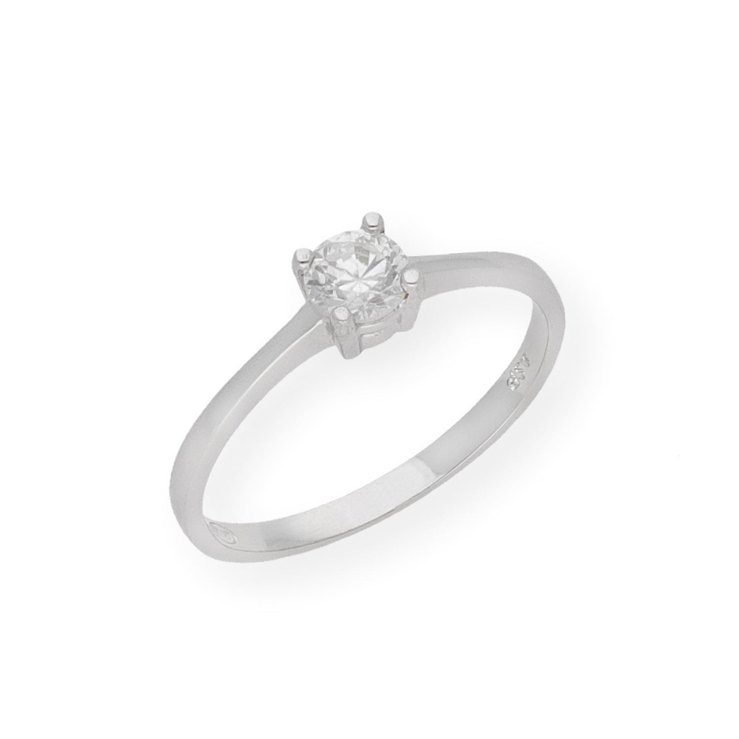 Solitario de Compromiso con Diamantes Certificado y Oro 18K