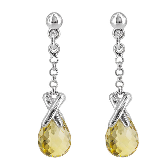 Pendientes Mira en plata de ley 925 con Citrinos