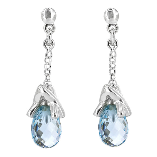 Pendientes Mira en plata de ley 925 con Topacios Azul