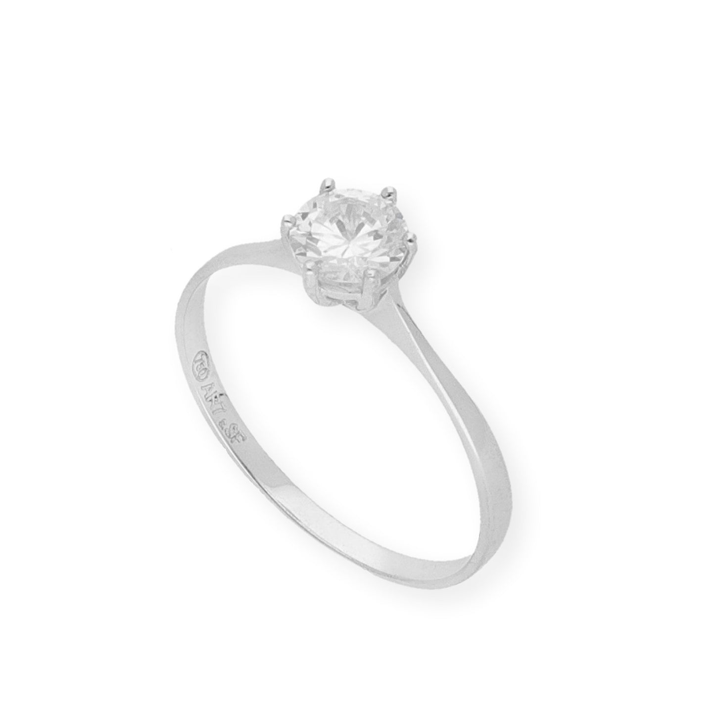 Solitario de Compromiso con Diamantes Certificado y Oro 18K