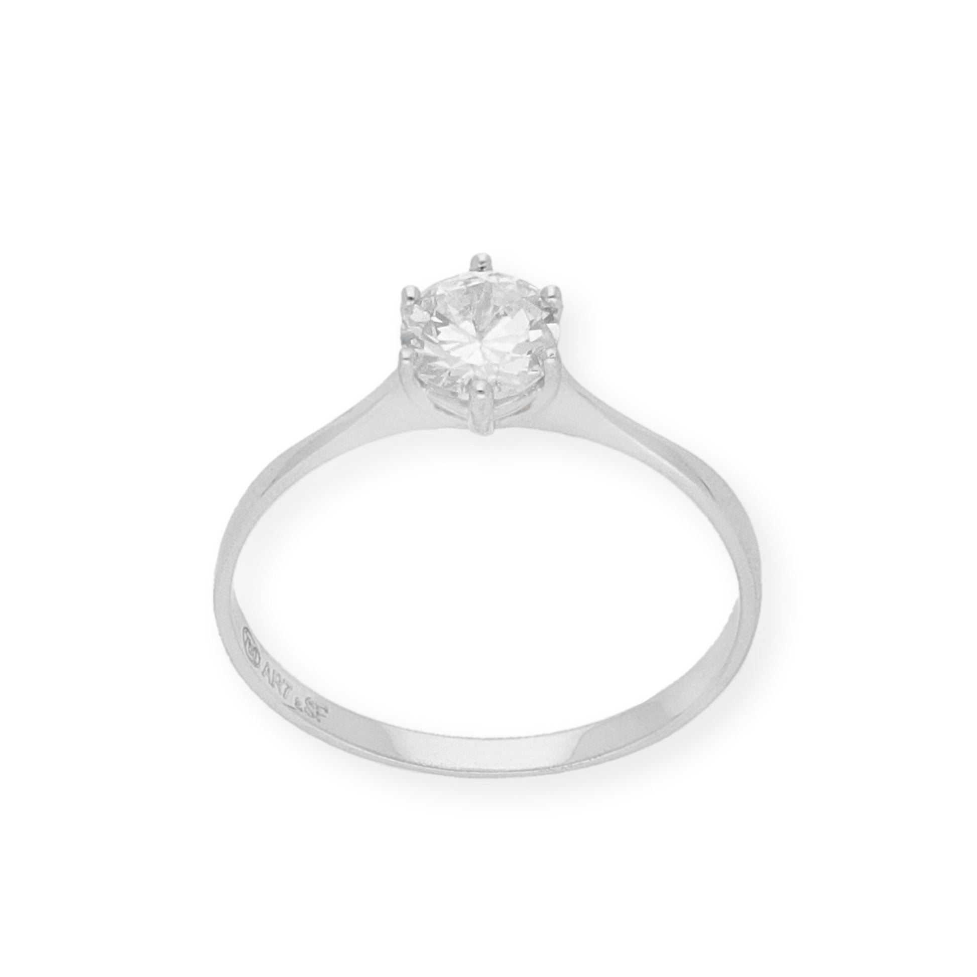 Solitario de Compromiso con Diamantes Certificado y Oro 18K