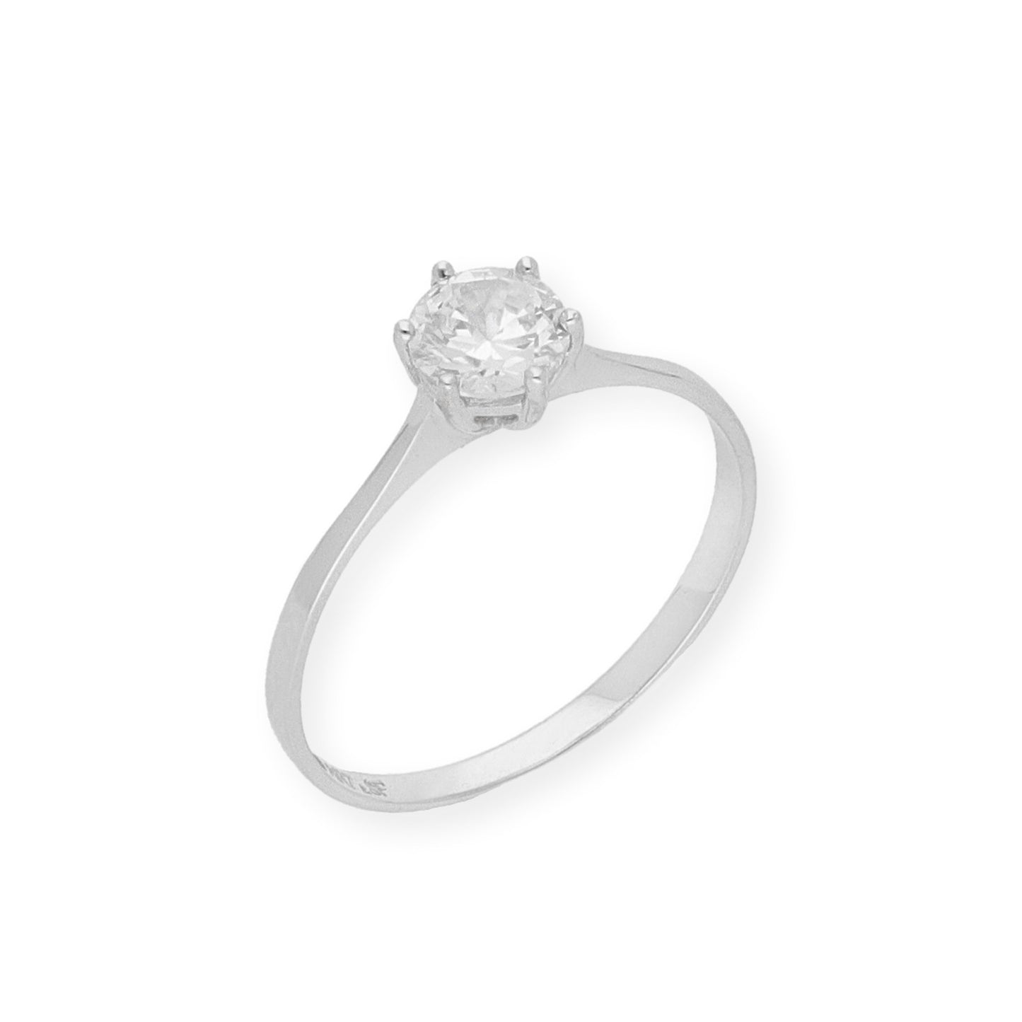 Solitario de Compromiso con Diamantes Certificado y Oro 18K