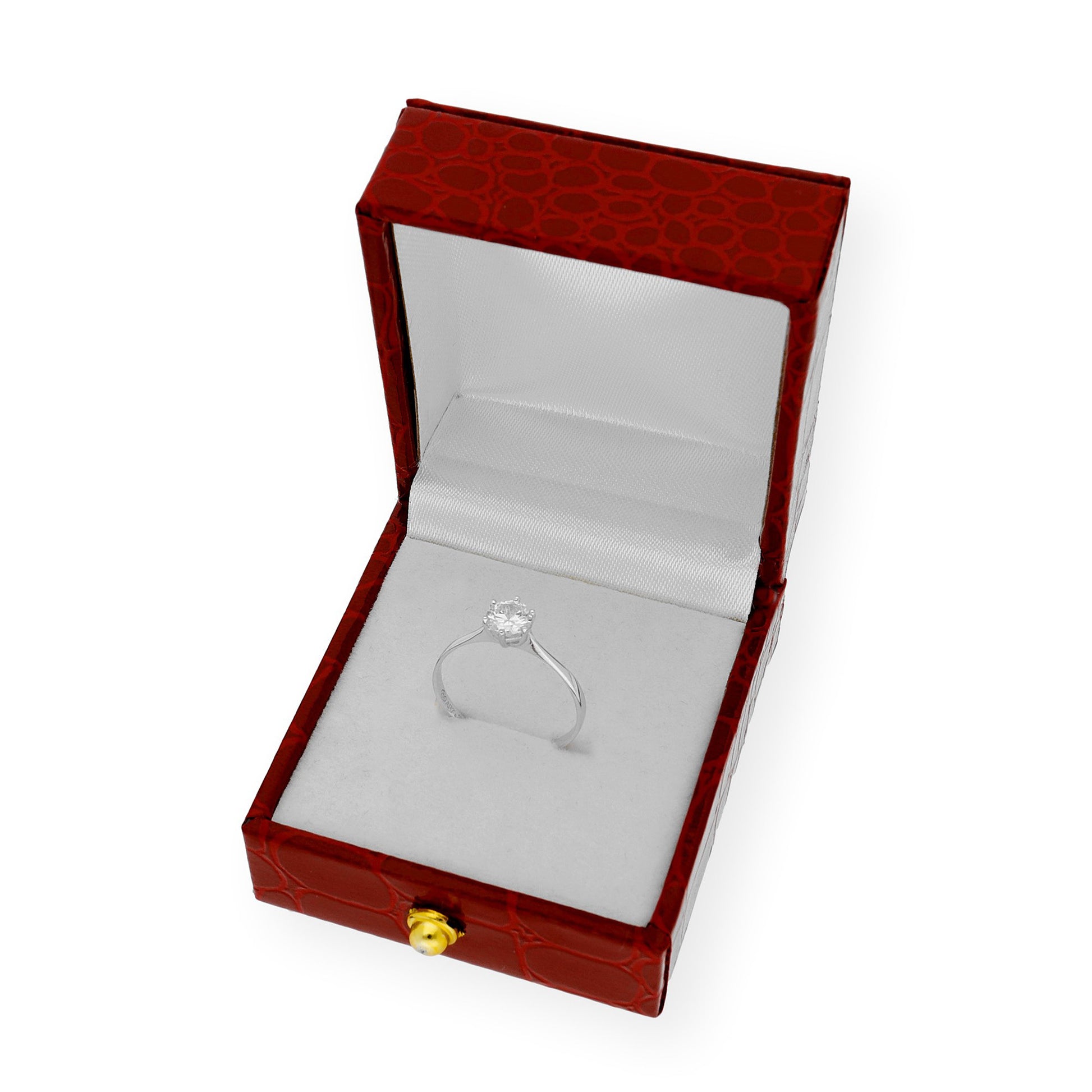 Solitario de Compromiso con Diamantes Certificado y Oro 18K