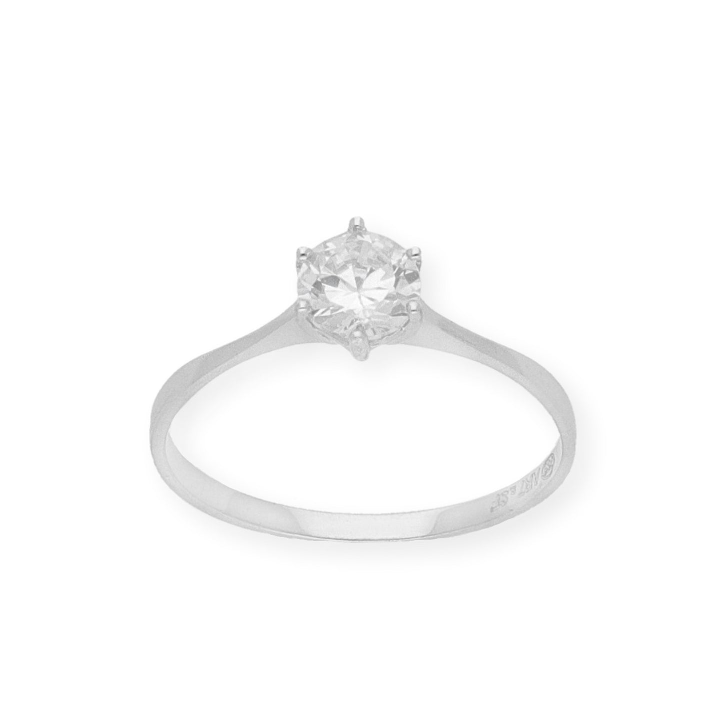 Solitario de Compromiso con Diamantes Certificado y Oro 18K