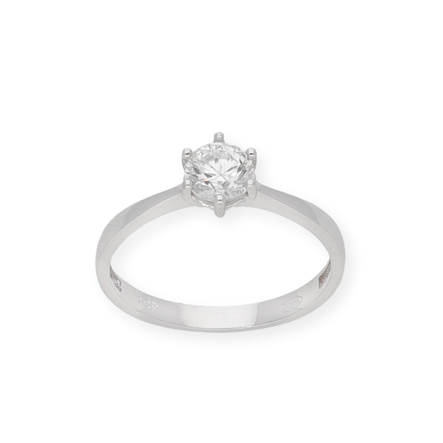 Solitario de Compromiso con Diamantes Certificado y Oro 18K