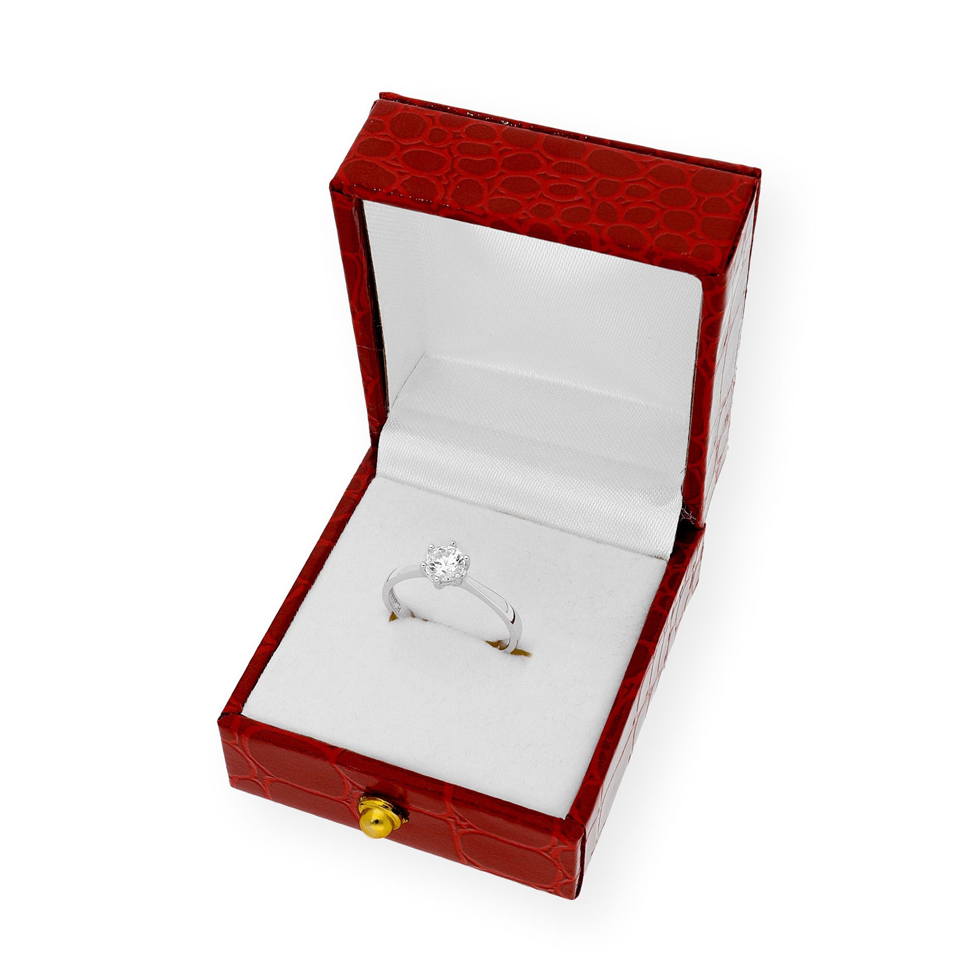 Solitario de Compromiso con Diamantes Certificado y Oro 18K