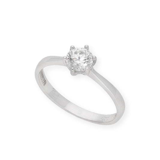 Solitario de Compromiso con Diamantes Certificado y Oro 18K