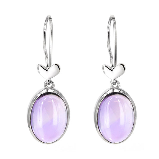 Pendientes Esferas en plata de ley 925 con Amatista