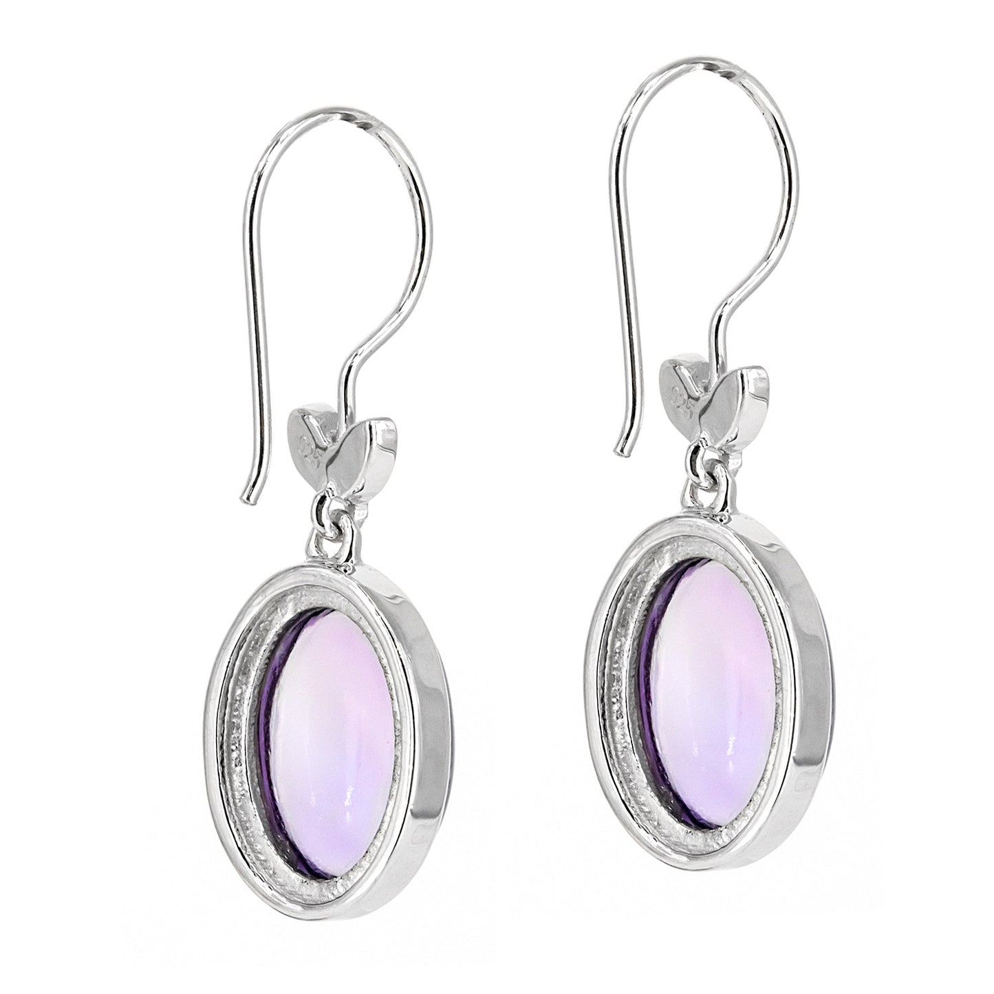 Pendientes Esferas en plata de ley 925 con Amatista