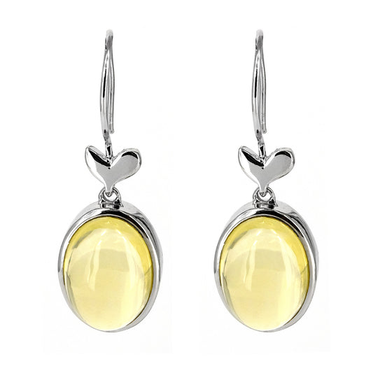 Pendientes Esferas en plata de ley 925 con Citrinos