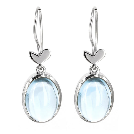 Pendientes Esferas en plata de ley 925 con Topacios Azul